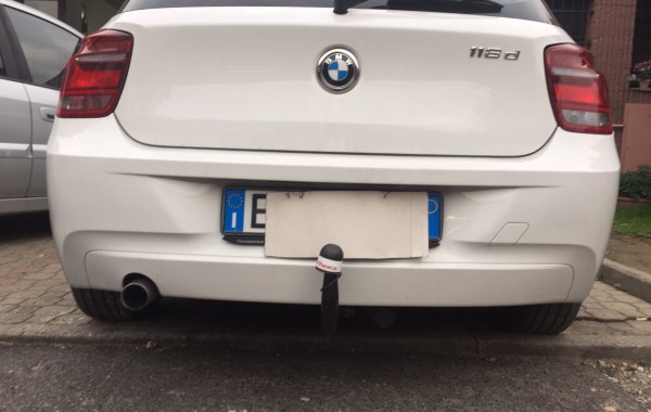 Gancio traino estraibile montato su BMW116 D