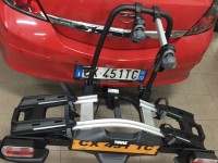Gancio traino estraibile con porta bici Ellebi montato su Opel Astra