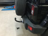 Gancio traino estraibile Brink Ellebi montato su Jeep Wrangler