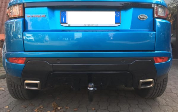 Gancio traino estraibile verticale Brink Ellebi montato su Land Rover Range Rover Evoque